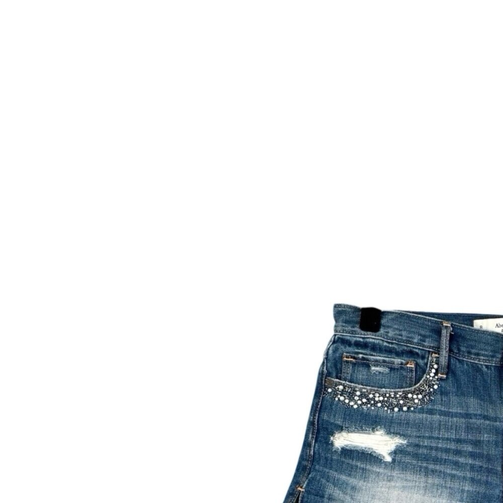 Abercrombie & Fitch Distressed Beaded Denim Shorts - Picture 3 of 5